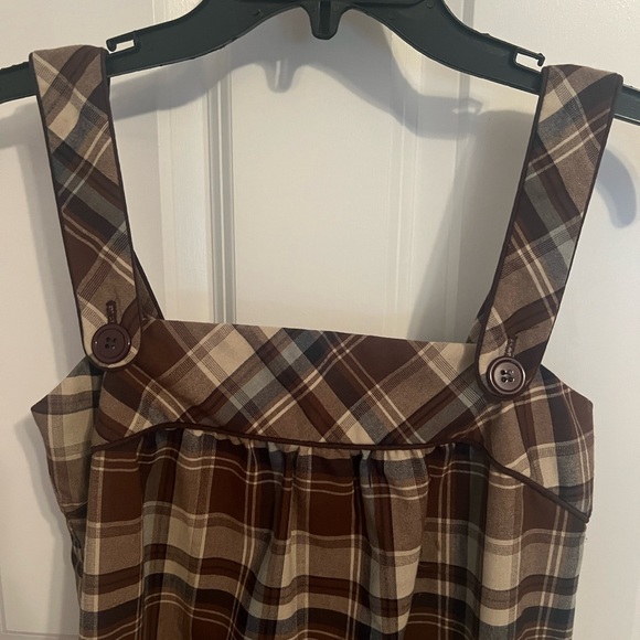 Faith ,Love & Passion Preppy Brown Plaid Jumper size 3 Preppy Academia - Picture 7 of 12